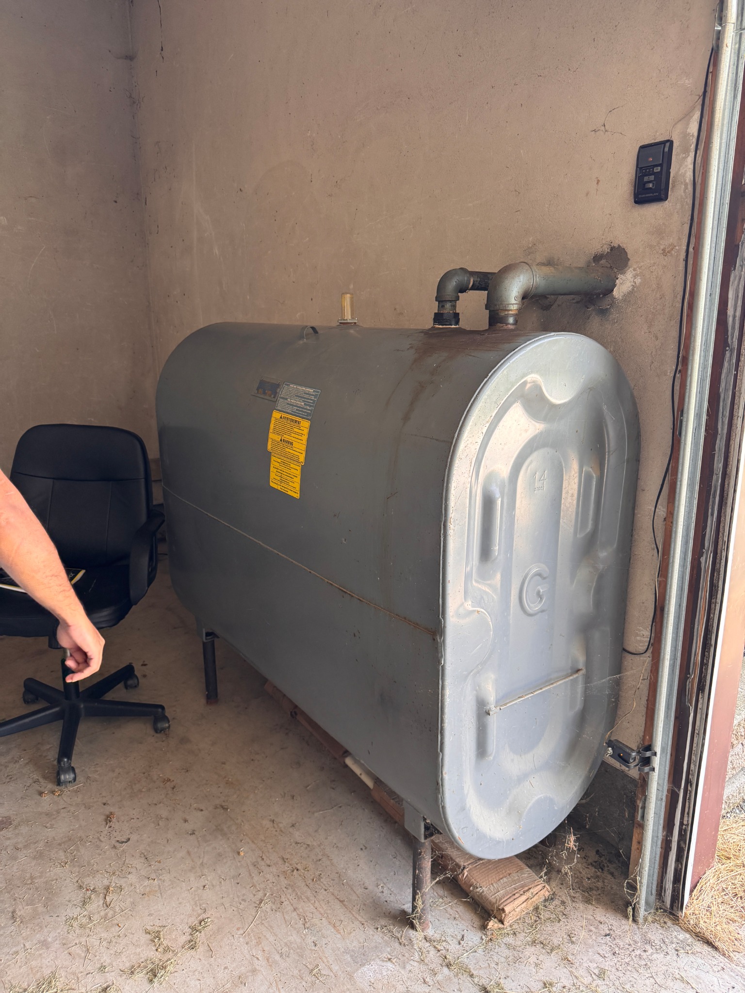 Residential heating oil storage tank in West Lincoln Ontario